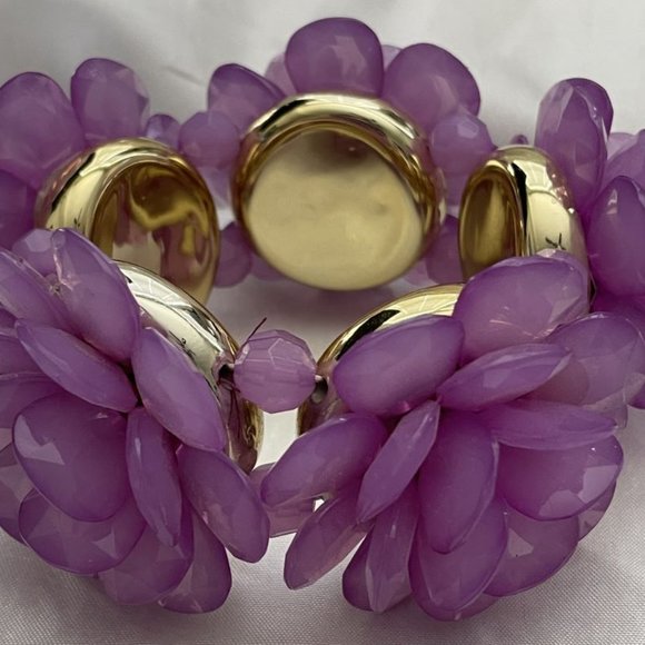 Purple and goldtone acrylic bracelet - Picture 4 of 6